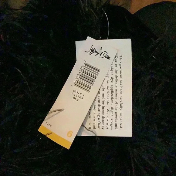 Jeffery and Dara Black Velvet Ostrich  Feather Evening Gown - Picture 4 of 5